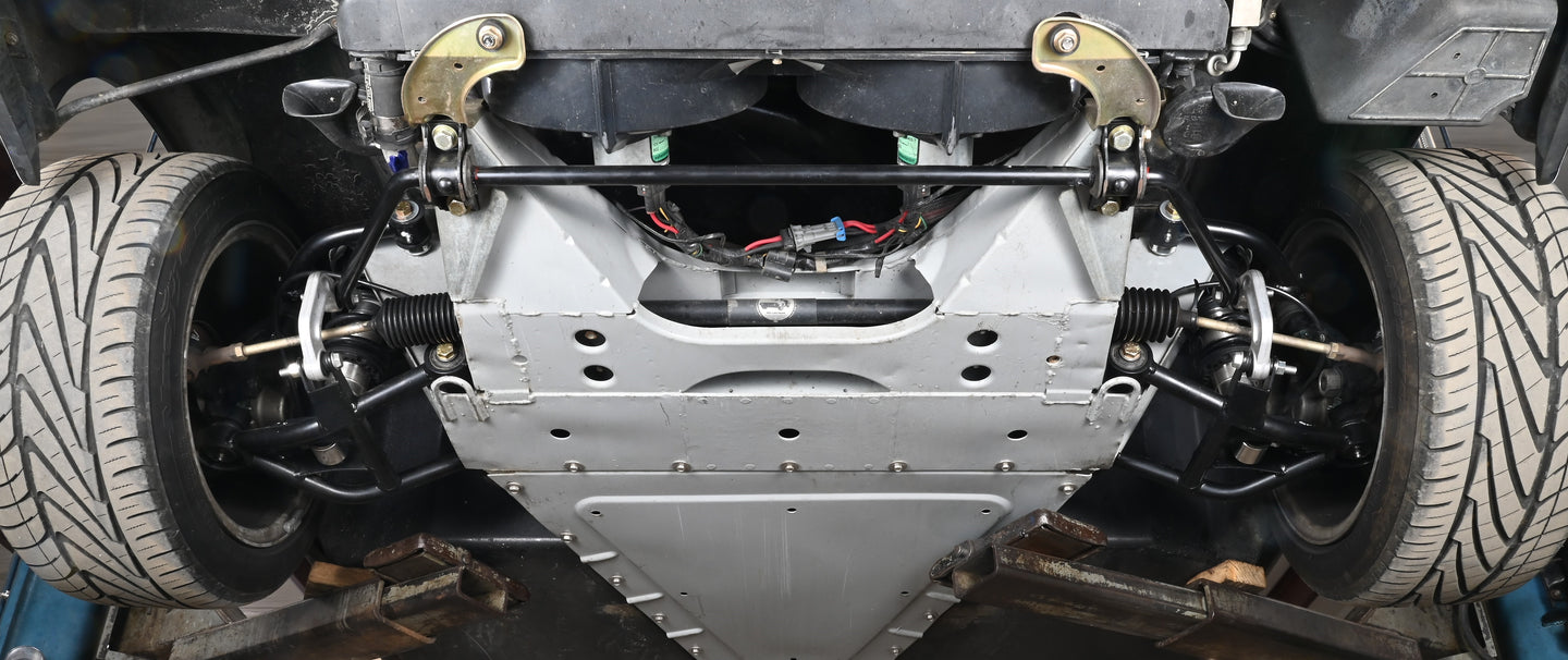 DeLorean lower control arm system showcasing SICArm upgrade with improved suspension performance.